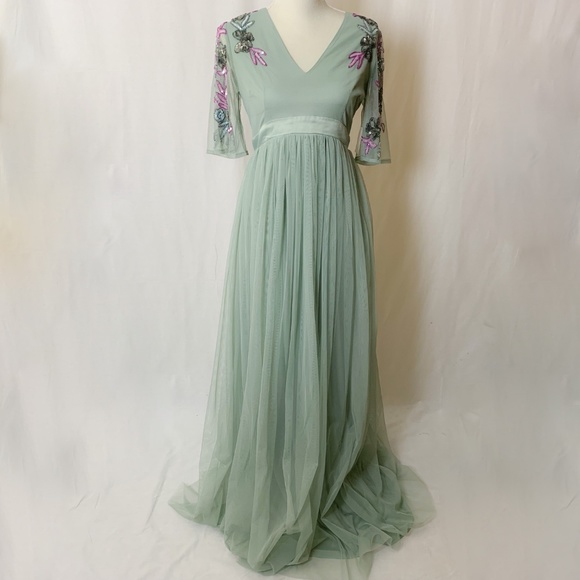 🚫Sold🚫 ASOS Maya Maternity NWT Green Tulle Dress - Picture 2 of 8
